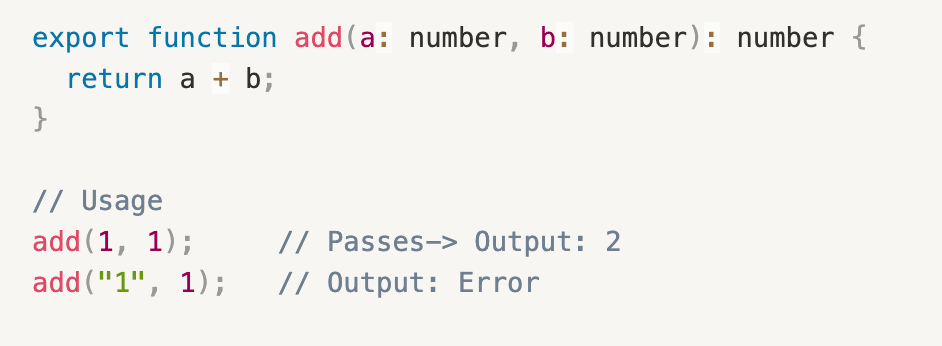 TypeScript Static Typing of Data Types