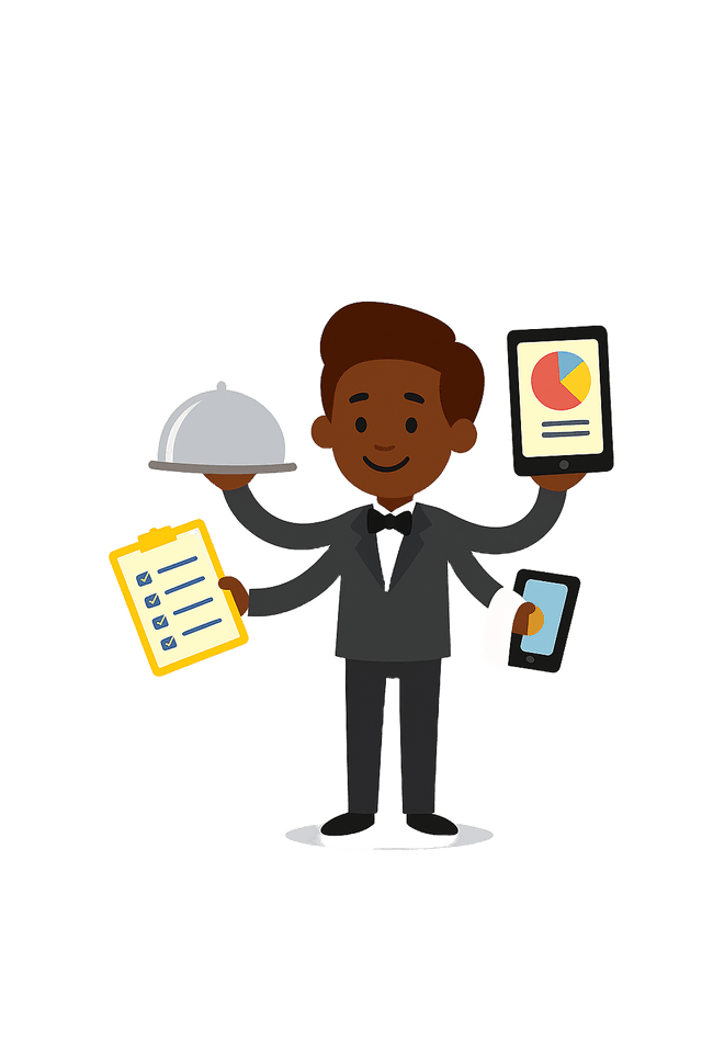 Restaurant Multi-Tasking Waiter