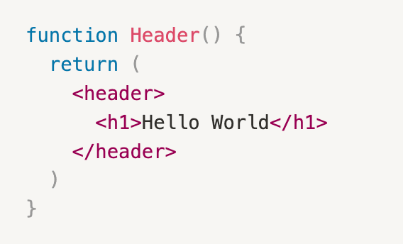 Code block of a react component