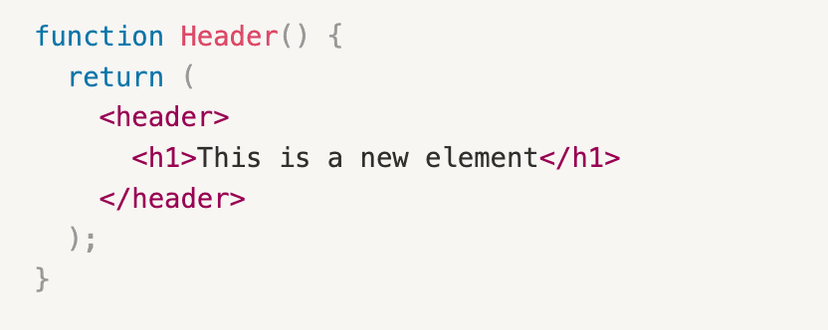 Code block for returning a JSX element in React function
